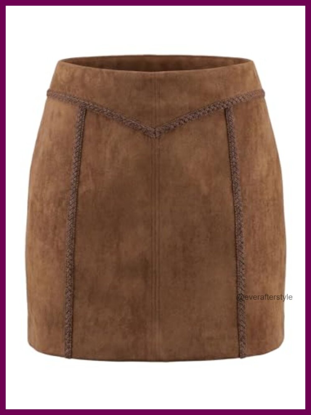 Faux Suede Stretchy High Waist Western Mini Skirt